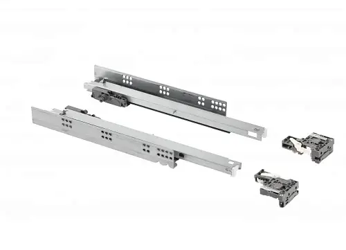 Направляющие скрытого монтажа  MODERN SLIDE PRO L-550 полного выдвижения для деревянных ящиков с выталкивателем (Push to open), с 3D регулировкой, с синхронизацией открывания — купить оптом и в розницу в интернет магазине GTV-Meridian.